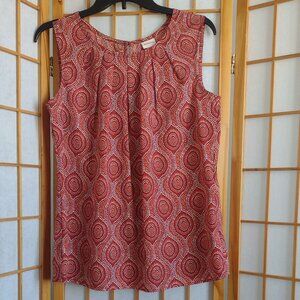 Merona Red & White Pattern Sleeveless Top